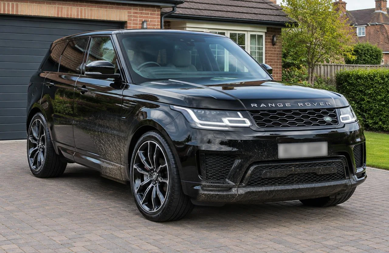 Before: dirty black Range Rover exterior